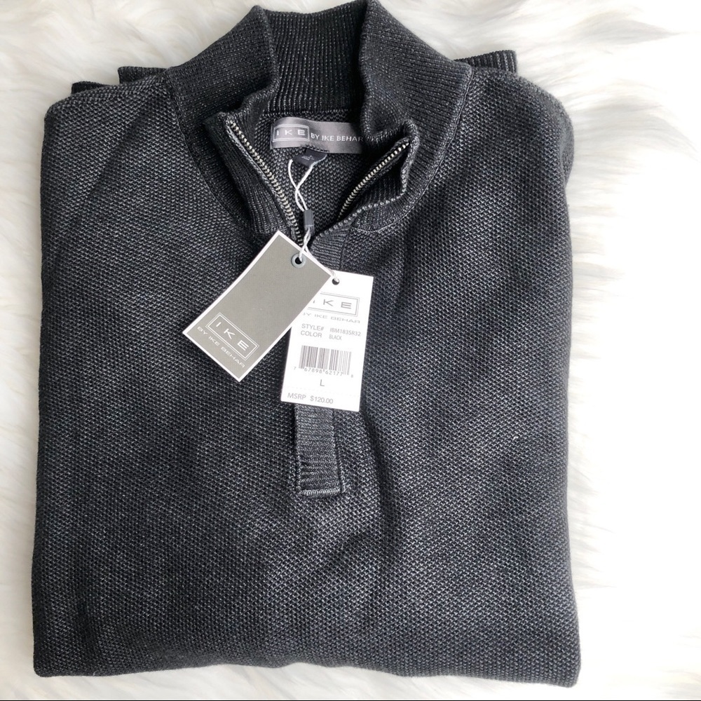 NEW Ike by Ike Behar Zip Waffle-Pique Mens Sweater Size Large - Picture 6 of 7
